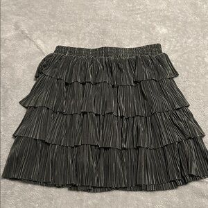 Elegant Black Ruffled Mini Skirt